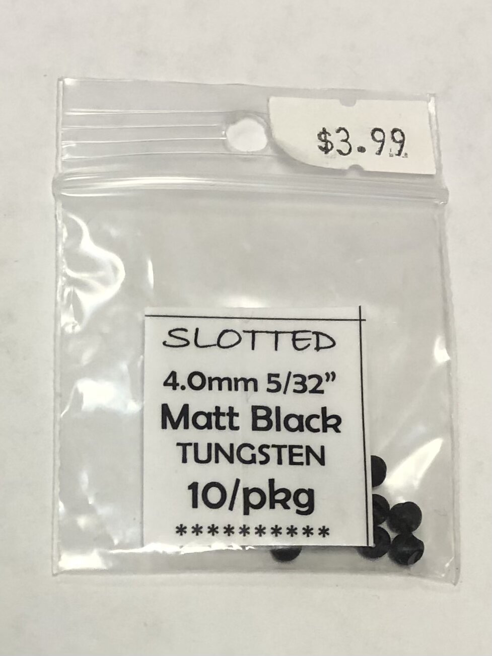 Matte Black Slotted Tungsten Bead 10/PKG - 5/32